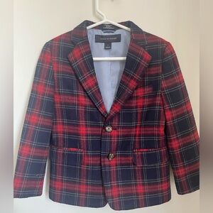 Tommy Hilfiger Kids Plaid Blazer - Red and Navy Size 5